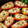 7. Greek yoghurt-stuffed bell pepper bites (approx. 150 calories per serving)
