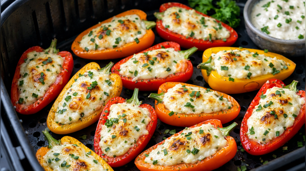 7. Greek yoghurt-stuffed bell pepper bites (approx. 150 calories per serving)