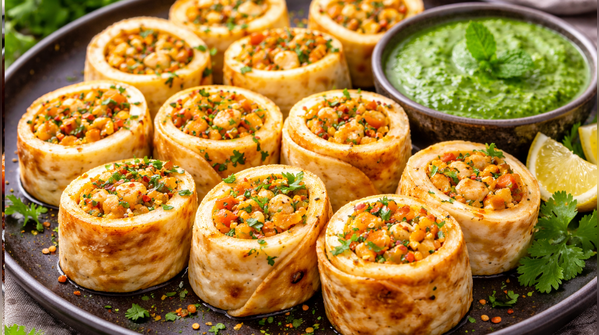 Stuffed paneer rolls