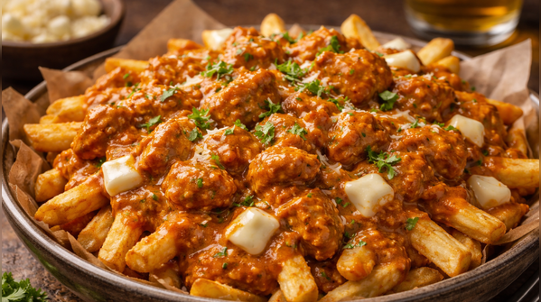 Butter chicken poutine