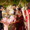Ram Charan and Upasana Konidela welcome Rashmika and Vijay with bouquet and warm wishes