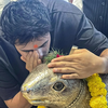 Axar Patel, Ishan Kishan and Abhishek Sharma offer prayers