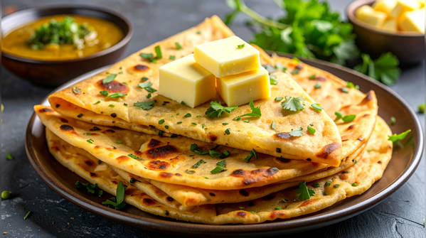 Paratha with white butter