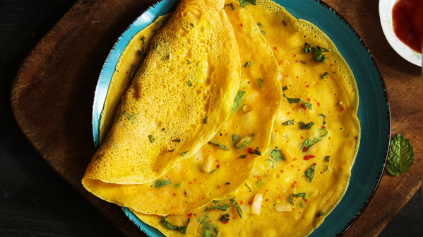 Chilla made from besan or moong dal
