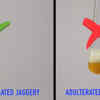 Jaggery adulterated with washing powder