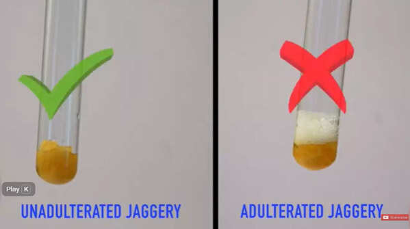 Jaggery adulterated with washing powder