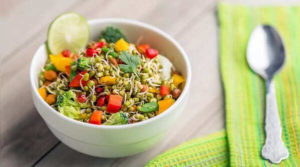 Thursday: Sprouted Moong Salad Bowl with Veggies