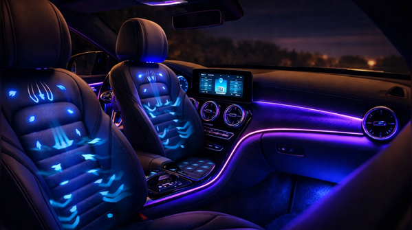 Seat ventilation and massage functions