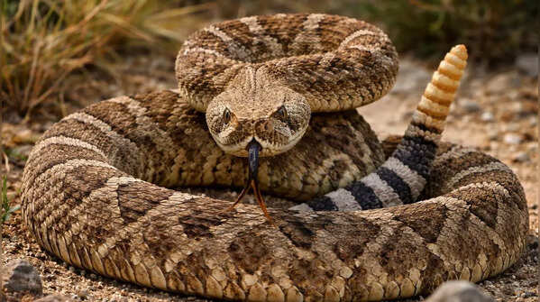 The famous rattle grows every time the snake sheds its skin