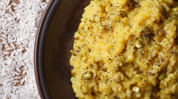 Moong dal khichdi in pressure cooker