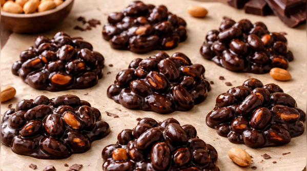 Dark chocolate and peanut bites