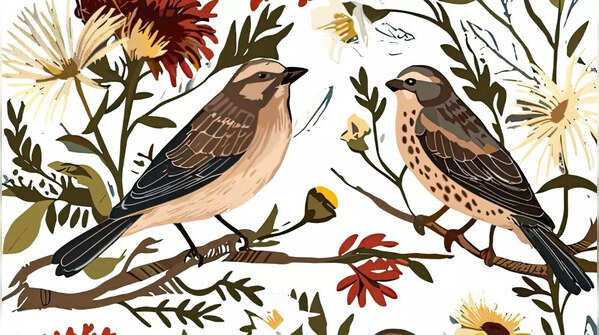 Bird-themed wall paper