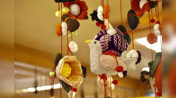 Colourful bird hangings