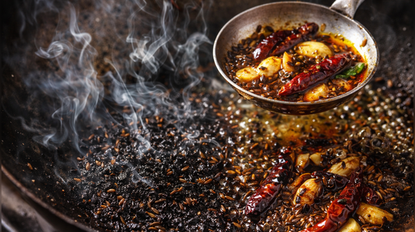 Burning the tempering spices