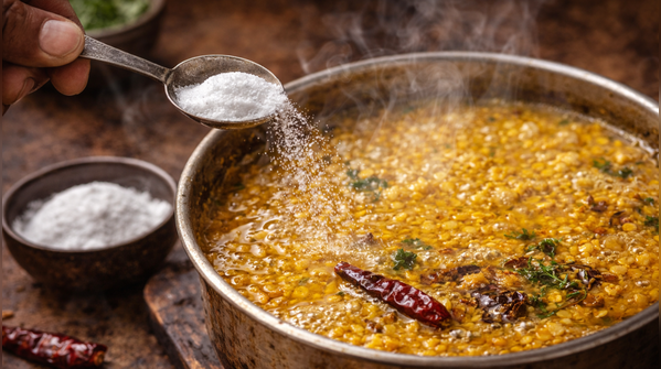 Adding baking soda to soften the lentils