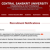 Article image for: Central Sanskrit University recruitment 2026: Apply online for 144 non-teaching posts, direct link here