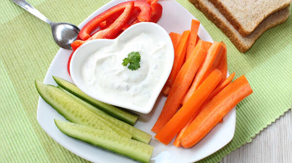 Hung Curd Dip and Veggies