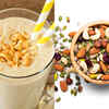 Banana Shake and Roasted Nuts 