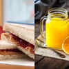Apple Peanut Butter Sandwich and Orange Juice