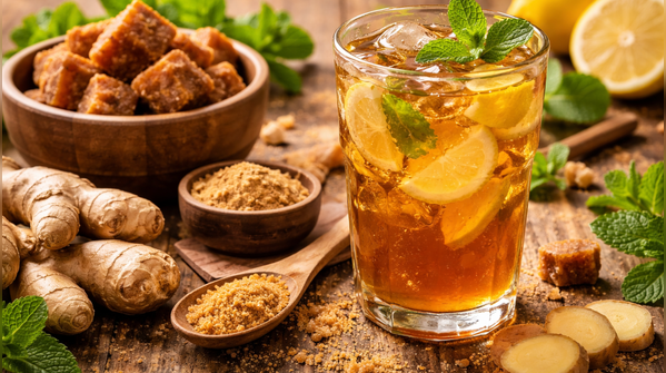 Gur (jaggery) water with ginger
