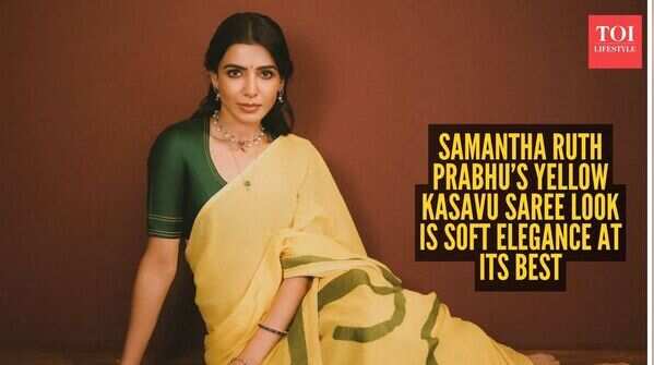 This yellow kasavu saree on Samantha Ruth Prabhu is simplicity done right