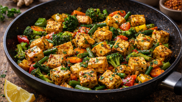 Paneer and vegetable protein stir-fry
