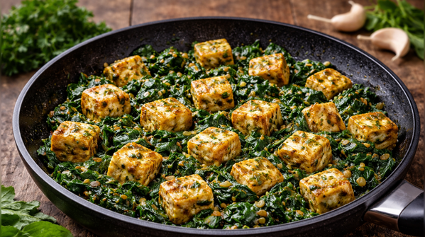 Spinach paneer sauté