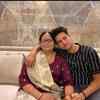 With his mother