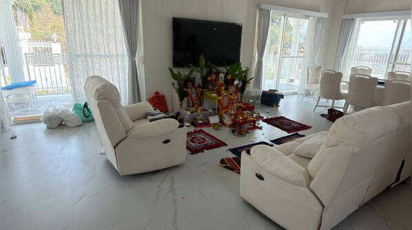 The lavish living area