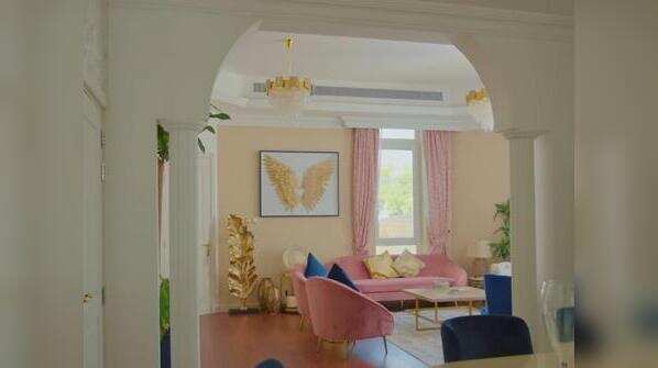 Gold accents in the living room
