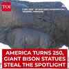 Article image for: Giant Bison Statues Unveiled As America Marks Historic 250th Milestone