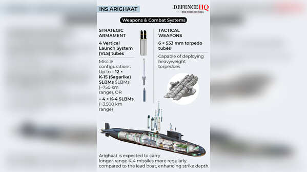 INS Arighaat - Weapons & combat systems