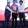 Pawan Kumar Singh and Sardar Singh present the Shooting (Male) award to Samrat Rana at #TOISA2025