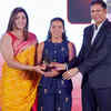 Devendra Jhajharia and Anju Bobby George honour the special recognition (Rising Star) to Ankita Raina (Tennis) at #TOISA2025
