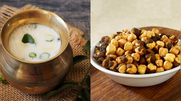 Masala Buttermilk and Roasted Chana-160 calories