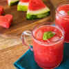 Watermelon Cooler with Basil Seeds