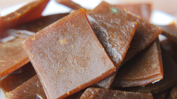Aam papad and sun-dried fruits