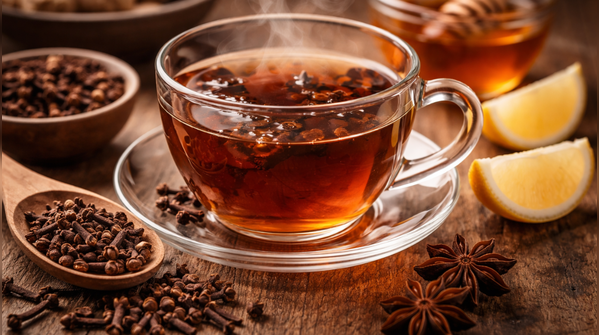 Why should one drink clove tea after meals