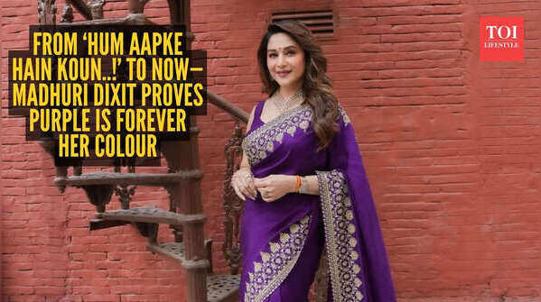 Serving grace at 58! Madhuri Dixit’s purple saree look has the internet hitting repeat
