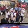 Article image for: Players were spotted at the airport as the team gears up for the upcoming match