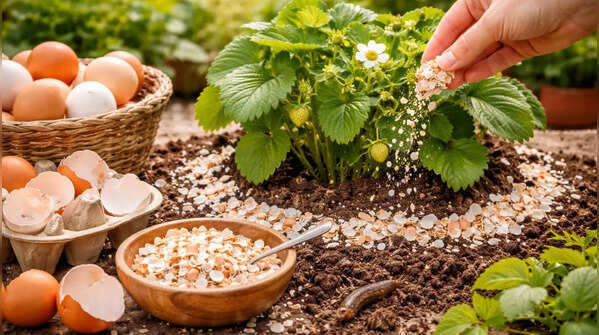 Deter slugs and add calcium with eggshells