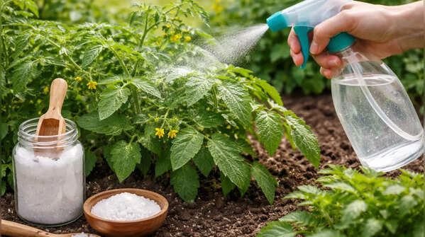 Use Epsom salt spray for greener leaves