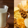 Milk with salty or savoury foods