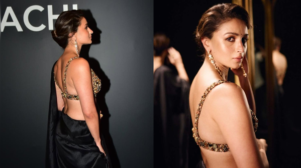 Bejewelled blouse with a barely-there back