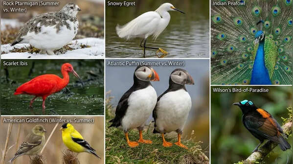Birds that change their feather colours for survival