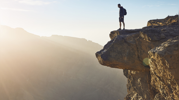 Reaching the edge, then walking away