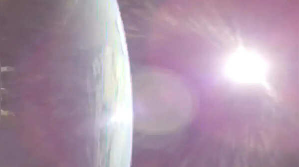 Nasa's Orion spacecraft as it fired its engines heading toward the moon Thursday, April 2, 2026.