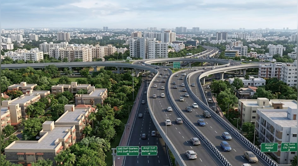 Traffic congestion at Mehkri Circle