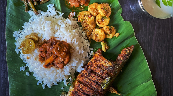 Fish curry and rice