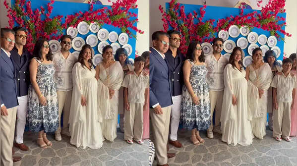 Posing with family